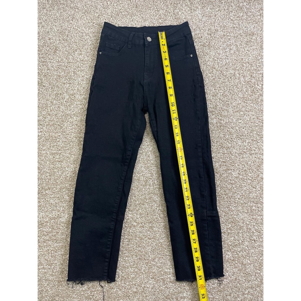 Céline Jeans Black Straight Jean Size S Botón - Picture 7 of 10